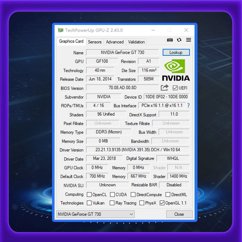 Placa de Vídeo Kinolog GeForce GT 730 4GB DDR3 128 Bits HDMI/VGA/DVI – Ideal para Games e PCs de Escritório