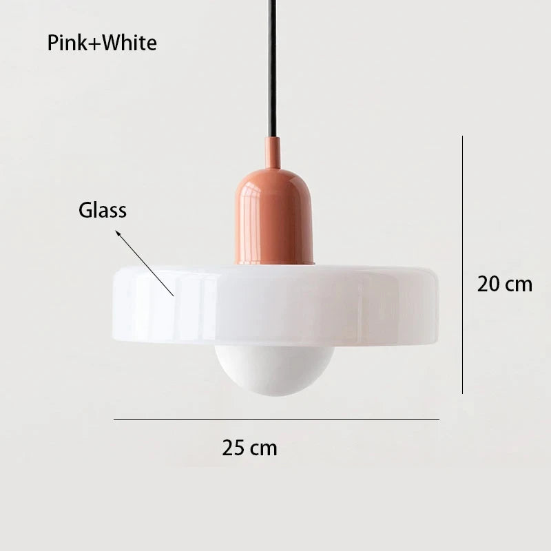 Lustre Estilo Bauhaus em Vidro Nórdico – Iluminação Retrô Elegante para Sala de Jantar, Sala de Estar, Quarto, Bar e Cafeteria