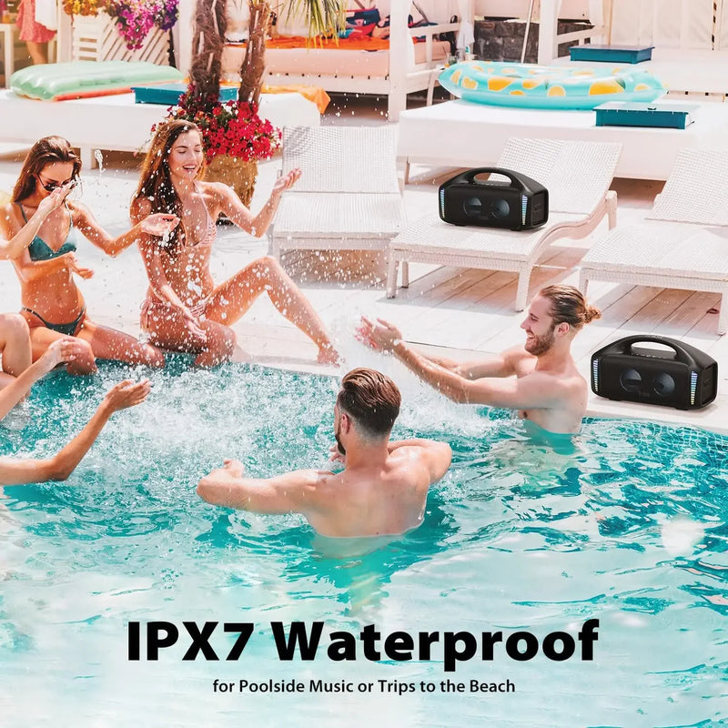 Caixa de Som Bluetooth Tribit StormBox Blast 90W – Portátil, à Prova d’Água (IPX7), 30h de Bateria, Som Potente para Festas e Camping
