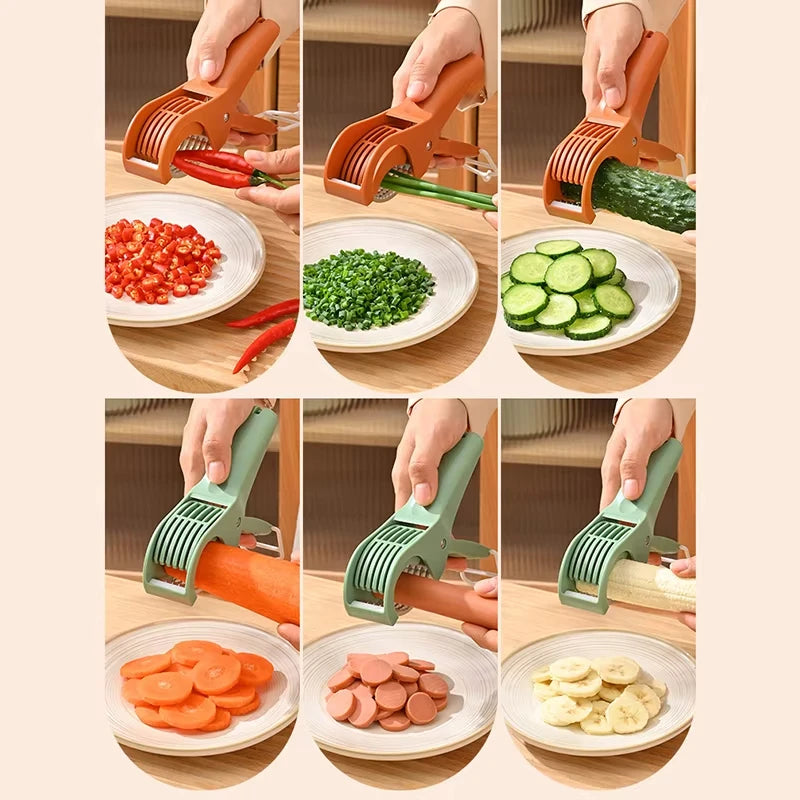 Fatiador de Legumes e Frutas HooFun – Inox Multifuncional para Saladas | Utensílio de Cozinha Prático e Eficiente
