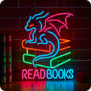 Letreiro Neon LED "Read Books" – Placa Decorativa USB para Quarto, Biblioteca, Escola, Café e Bar