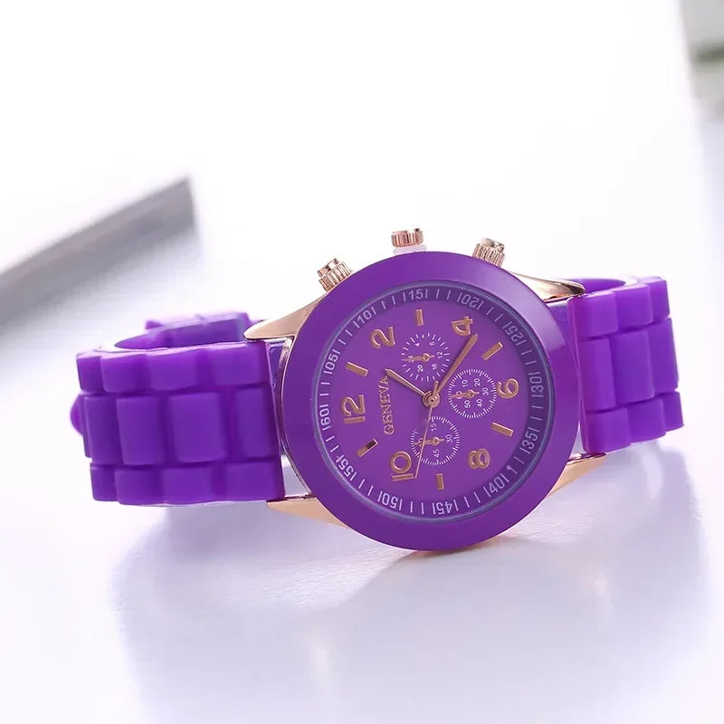 Relógio Feminino de Luxo 2025 – Moda Elegante, Pulseira de Silicone, Quartz Preciso, Estilo Moderno e Confortável