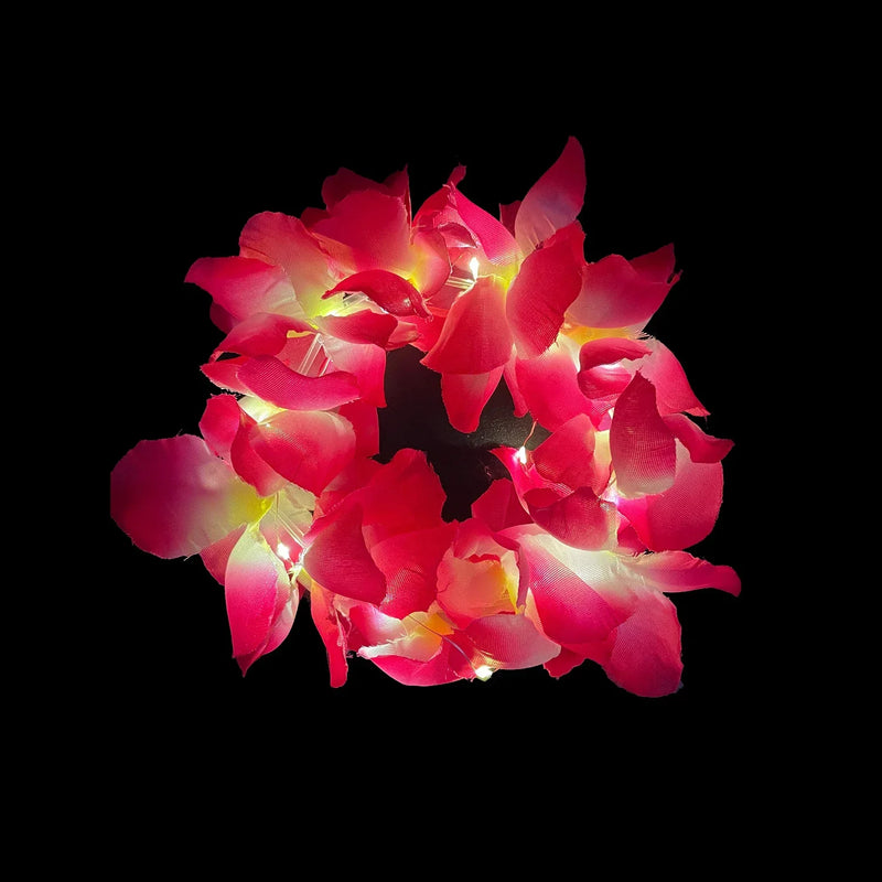 Tiara Coroa de Flores LED Havaiana – Headband Iluminado Glow para Festa, Casamento, Aniversário, Natal e Festival