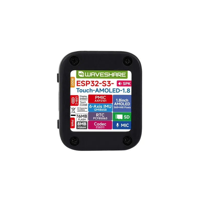 Waveshare ESP32-S3 com Display AMOLED 1.8" Touch – Placa de Desenvolvimento XiaoZhi AI