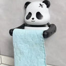 Porta Papel Higiênico de Parede Panda Cartoon – Plástico Autoadesivo, Sem Furos, com Prateleira