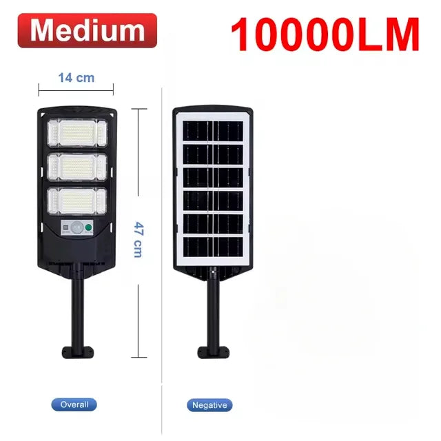 Luminária Solar LED 100.000LM com Sensor Crepuscular – Iluminação Externa de Alta Potência para Segurança e Jardins