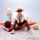 Action Figure One Piece – Luffy Sentado, 12cm, Estatueta Colecionável em PVC, Presente de Aniversário