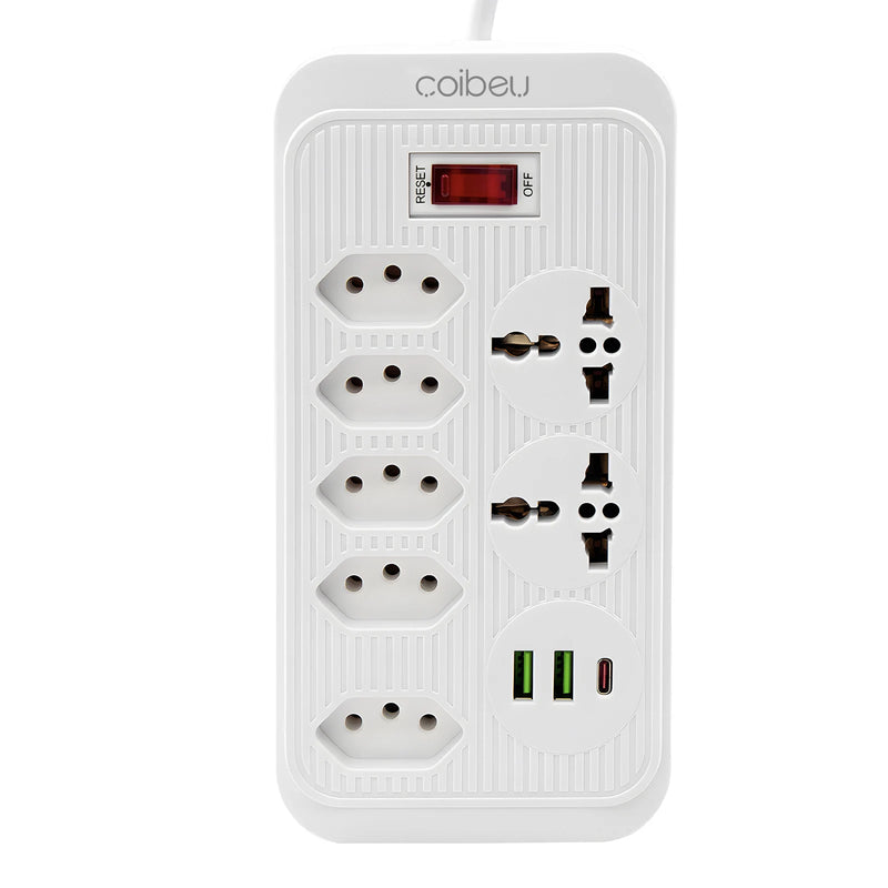 Filtro de Linha com Extensão e Entradas USB – 10A, 100–220V | Tomada com Proteção e Plugue Padrão Brasileiro
