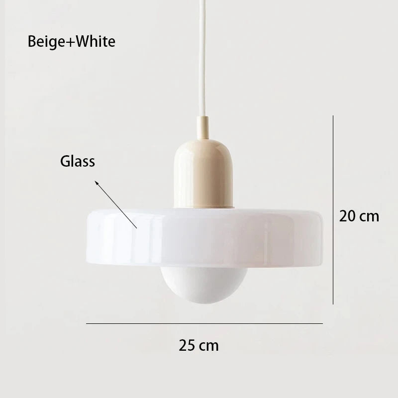 Lustre Estilo Bauhaus em Vidro Nórdico – Iluminação Retrô Elegante para Sala de Jantar, Sala de Estar, Quarto, Bar e Cafeteria