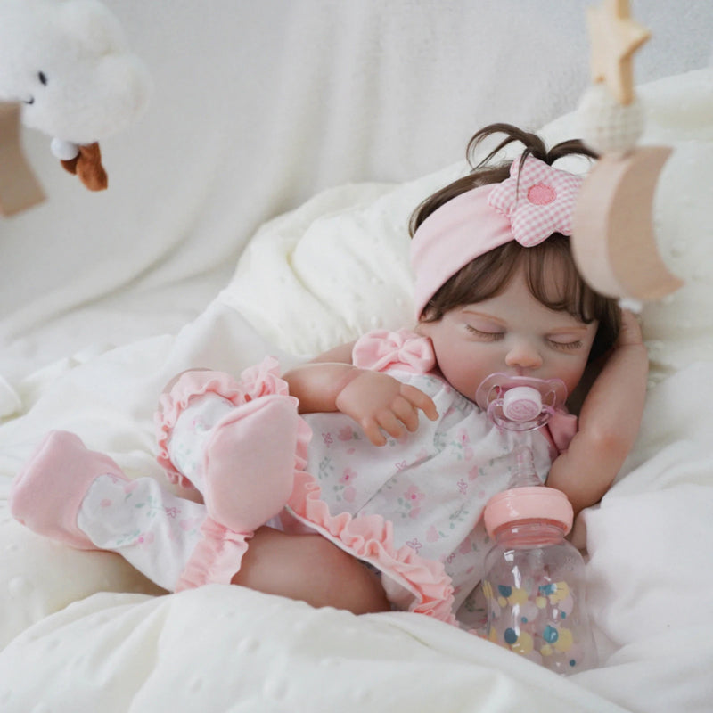 Boneca Reborn Realista Brastoy 48cm – Menina Pintada à Mão com Corpo Inteiro de Silicone | Vai ao Banho