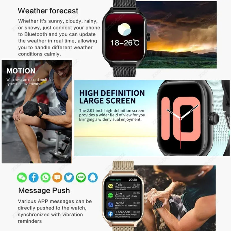 Smartwatch 2024 Bluetooth Chamadas – Tela 1.73" Full Touch, À Prova d’Água, Relógio Inteligente Esportivo Unissex, Fitness Tracker PK GTS4 Pro