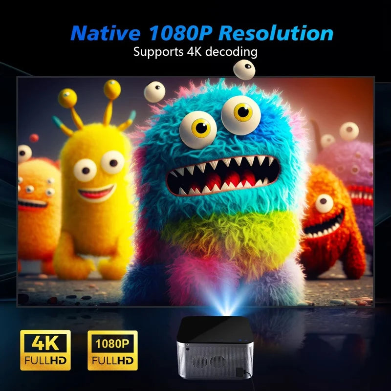 Projetor Magcubic HY350 Pro 4K 580ANSI – Smart Android 11, Foco Eletrônico, Wi-Fi 6, BT 5.0, Controle por Voz
