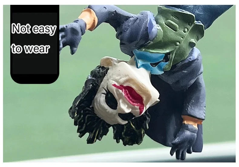 Pingente de Resina Coringa para Carro – Enfeite Criativo Retrovisor com Cordão de Couro – Presente Divertido 2024