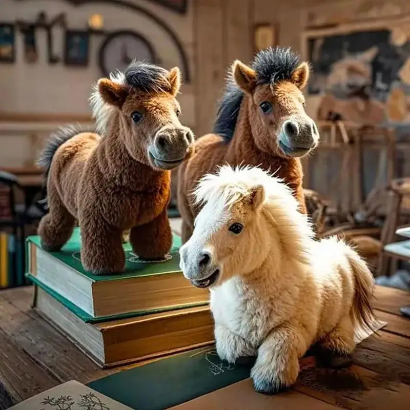 Cavalo de Pelúcia Realista – Pônei Robô Interativo, Brinquedo Educativo Eletrônico e Macio