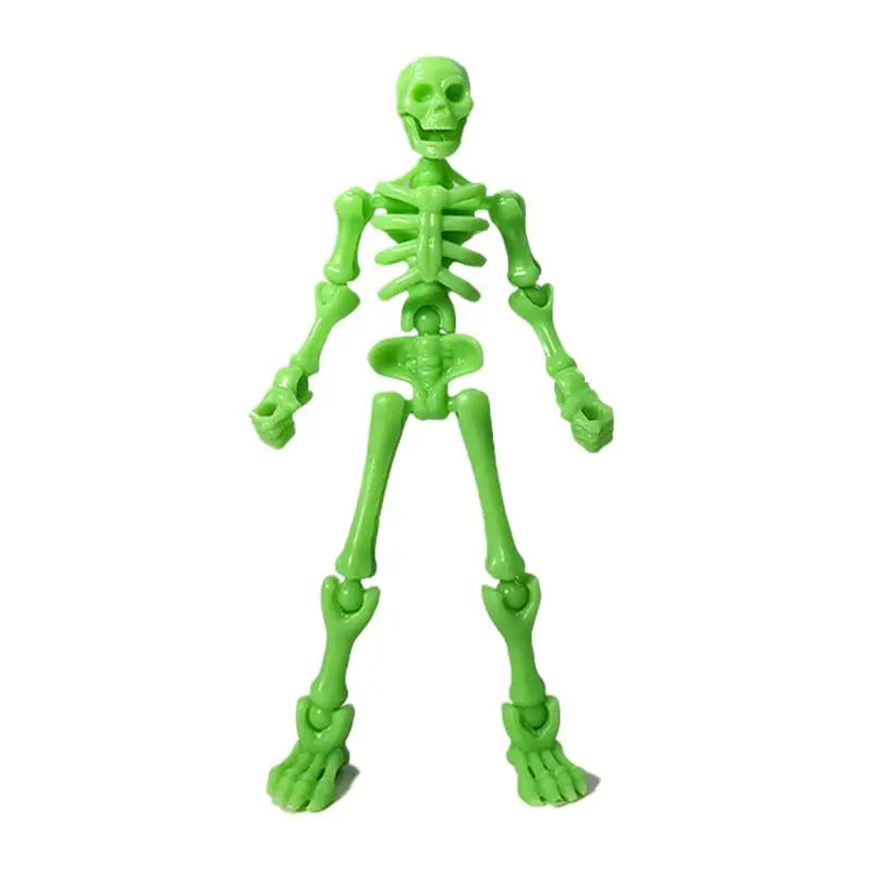 Mini Esqueletos Articulados de Plástico – Figuras Posáveis para DIY, Artesanato e Decoração de Halloween