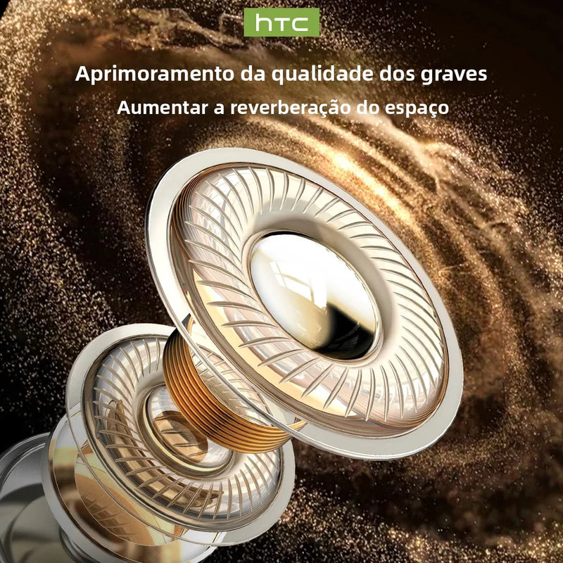HTC NE20 Fones Bluetooth V6.0 – AI Tradutor, Touch Screen LCD, Wireless, Som Estéreo HD, Uso Esportivo e Longa Duração