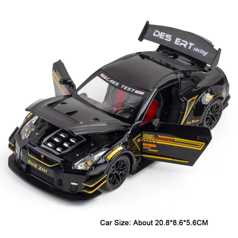 Carro Modelo 1:24 Nissan GTR R34 – Diecast com Som, Luz e Portas Abríveis