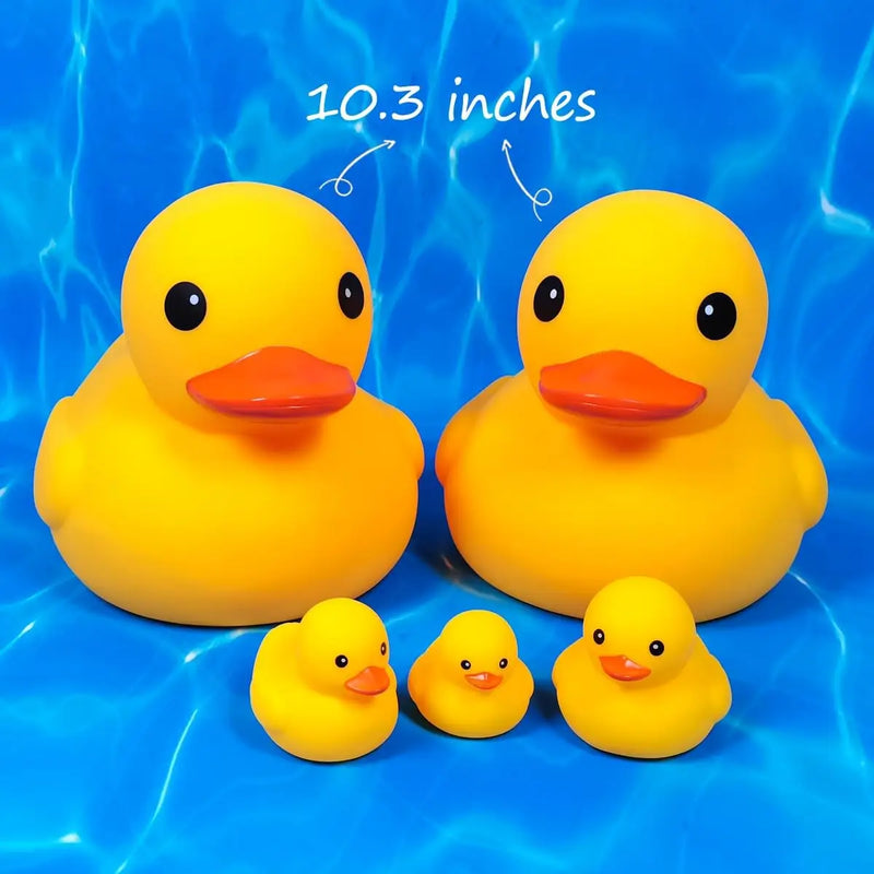1 ou 2 Patos de Borracha Gigantes 26cm – Pato Amarelo Grande e Divertido com Som, Ideal para Banho e Decoração