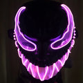 Máscara Venom LED Luminosa – Cosplay Super-Herói para Halloween e Festa