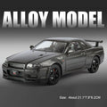 Carro Modelo 1:24 Nissan GTR R34 – Diecast com Som, Luz e Portas Abríveis