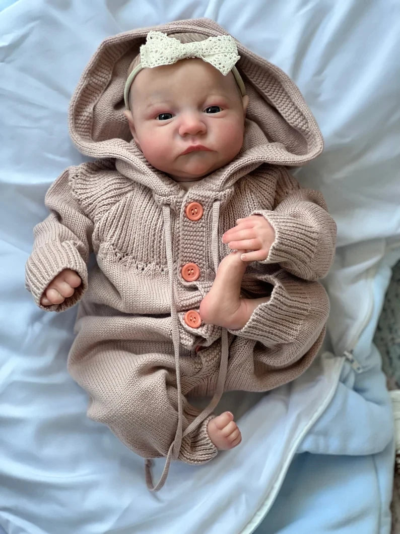Boneca Reborn NPK Levi Acordado 19” – Pronta e Pintada à Mão com Pele 3D e Veias Visíveis | Tamanho RN | Boneca Artística de Coleção