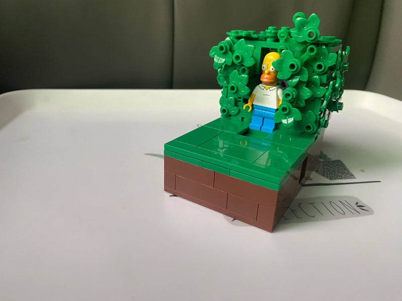 227 Peças Blocos de Montar MOC Homer no Arbusto – Kit de Construção Criativo Tecnológico para Presentes de Natal, Aniversário e Hobby Adulto