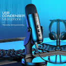 Microfone USB Condensador Haomuren para PC, Mac, Celular | Ideal para Gravações, Streaming, Podcasts e Jogos