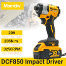 Parafusadeira de Impacto Mamidw DCF850 Sem Fio – Motor Brushless, 205N·m, 3250RPM | Compatível com Bateria Dewalt 20V