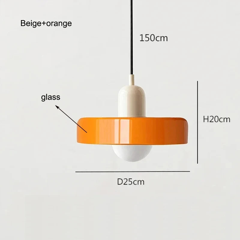 Lustre Estilo Bauhaus em Vidro Nórdico – Iluminação Retrô Elegante para Sala de Jantar, Sala de Estar, Quarto, Bar e Cafeteria