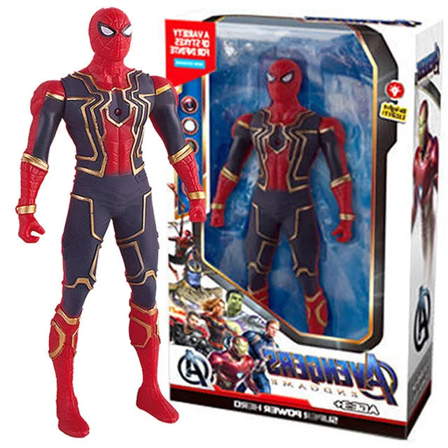 Boneco Articulado 17cm Marvel com Luz – Heróis: Capitão, Homem de Ferro e Aranha | Brinquedo Infantil e Colecionável