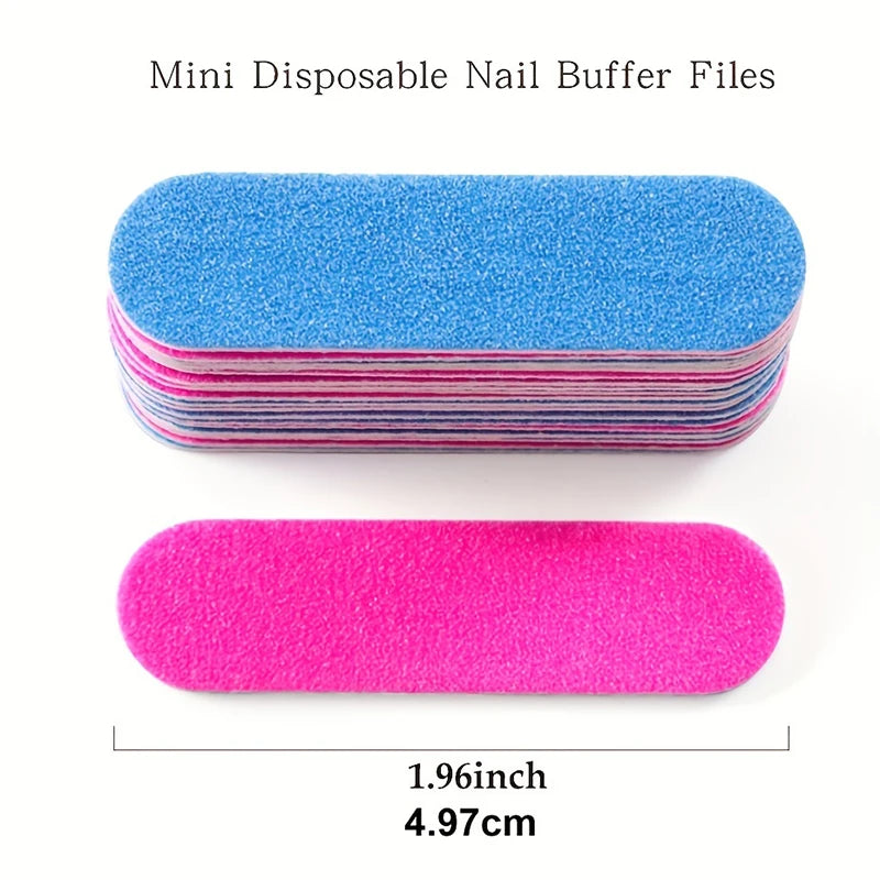 Kit com 50/100 Mini Lixas de Unha Dupla Face – Blocos Polidores para Manicure e Pedicure com Gel | Uso Profissional e Doméstico