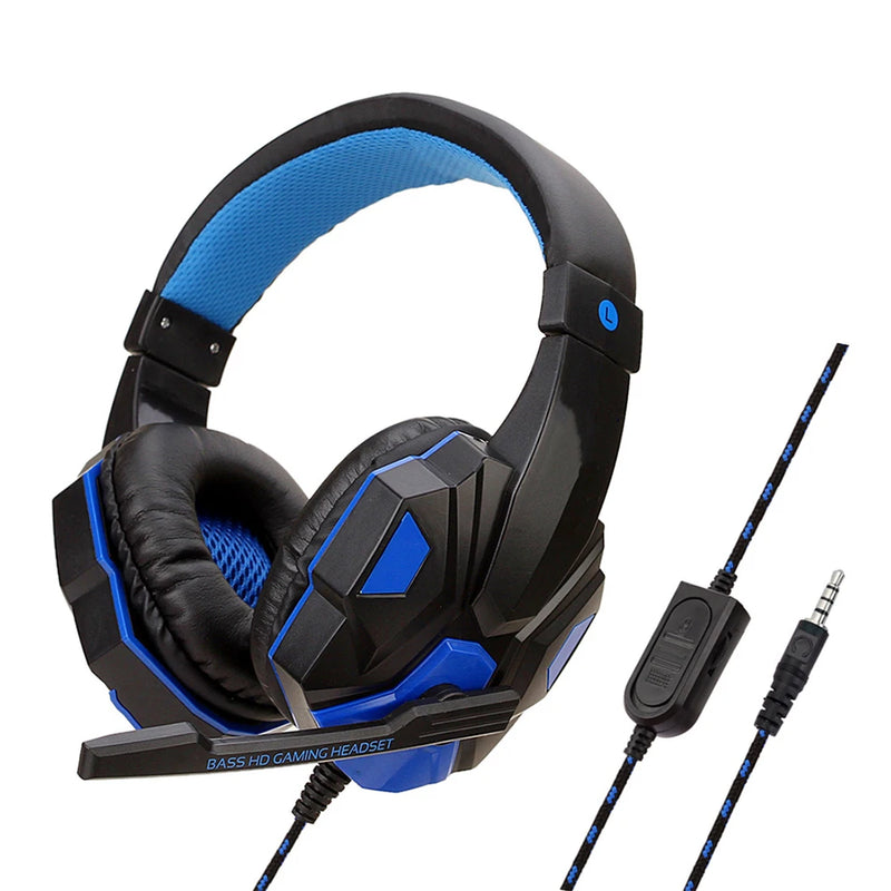 Headset Gamer com Microfone 3.5mm – Fone de Ouvido Estéreo Bass, Ajustável 120° para PC, PS4, PS5, Xbox, Celular e Laptop