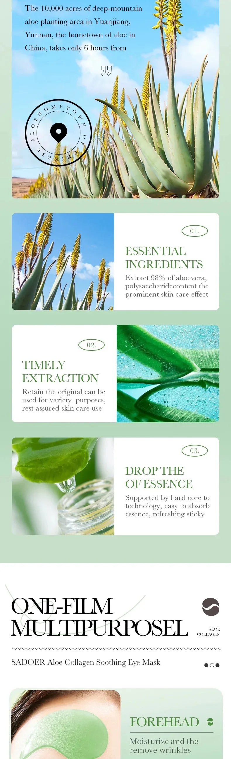 60 Unidades de Máscara para Olhos com Colágeno e Aloe Vera – Antiolheiras, Redução de Bolsas, Hidratação e Antirrugas