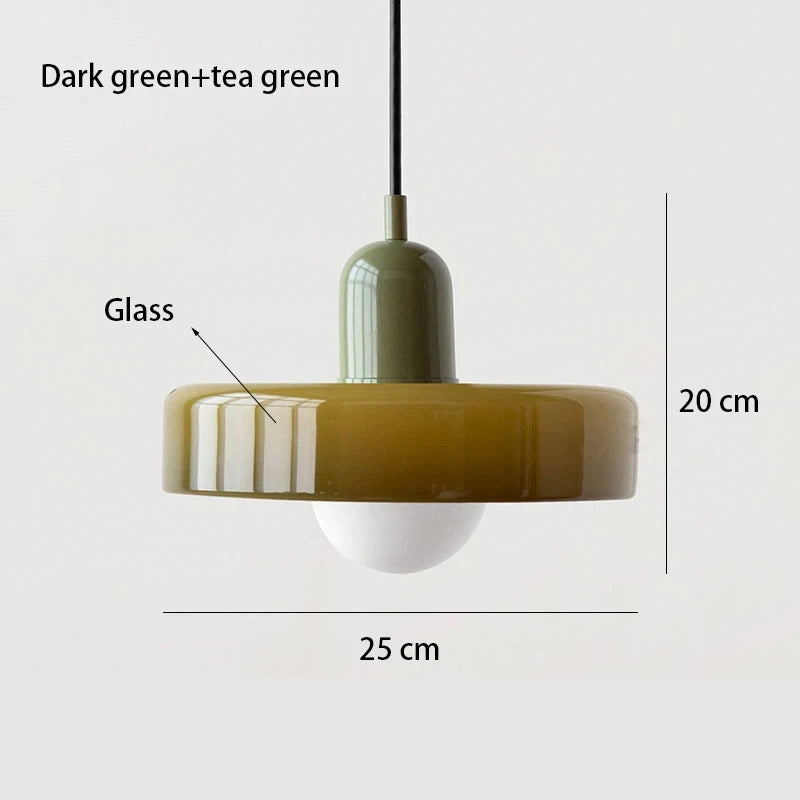 Lustre Estilo Bauhaus em Vidro Nórdico – Iluminação Retrô Elegante para Sala de Jantar, Sala de Estar, Quarto, Bar e Cafeteria