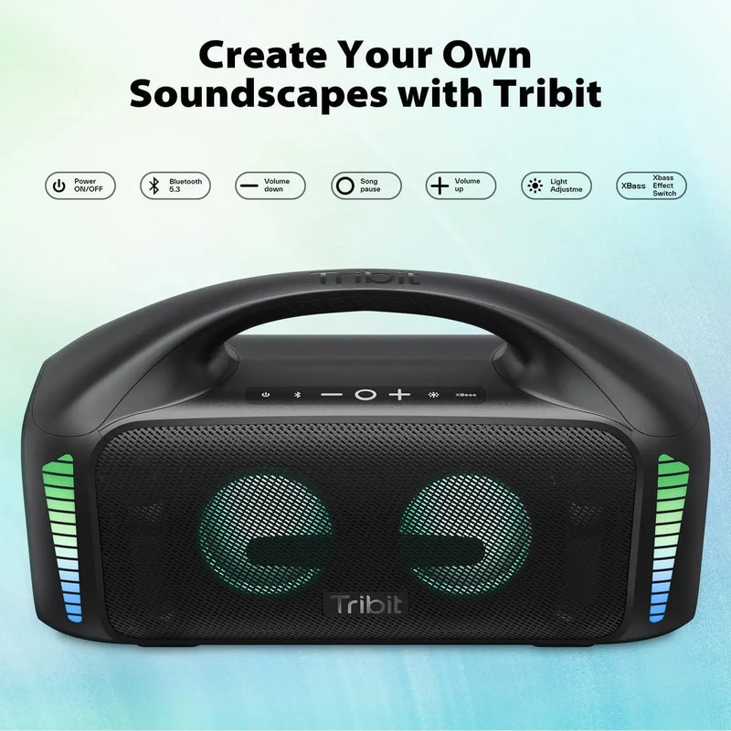Caixa de Som Bluetooth Tribit StormBox Blast 90W – Portátil, à Prova d’Água (IPX7), 30h de Bateria, Som Potente para Festas e Camping