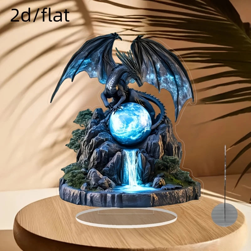 Decoração de Mesa Acrílica Asas de Dragão Pretas 20cm – Estilo Boho 2D, Criativo, Arte Dark, Presente Cool e Acessório para Fotografia