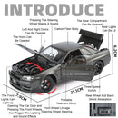 Carro Modelo 1:24 Nissan GTR R34 – Diecast com Som, Luz e Portas Abríveis