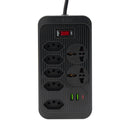 Filtro de Linha com Extensão e Entradas USB – 10A, 100–220V | Tomada com Proteção e Plugue Padrão Brasileiro