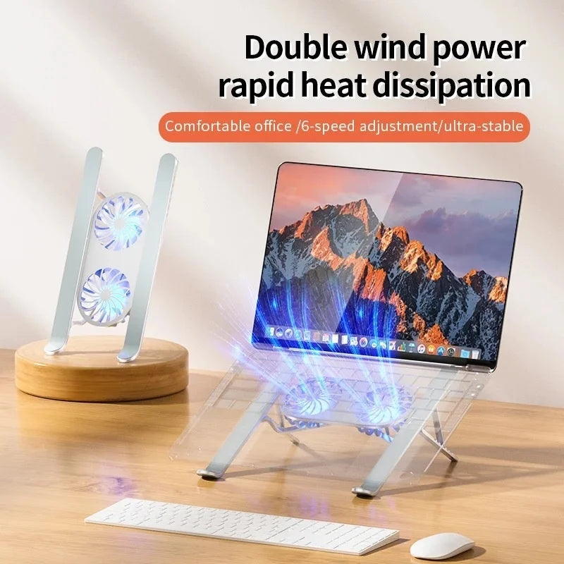Suporte De Notebook E Tablet Com Cooler Alumínio Mtg-1234