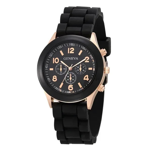 Relógio Feminino de Luxo 2025 – Moda Elegante, Pulseira de Silicone, Quartz Preciso, Estilo Moderno e Confortável