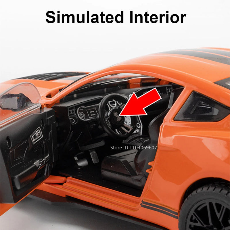 Carro Modelo 1:18 Mustang GT500 – Miniatura Diecast com Luz e Som