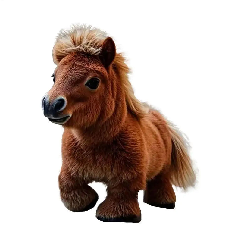 Cavalo de Pelúcia Realista – Pônei Robô Interativo, Brinquedo Educativo Eletrônico e Macio