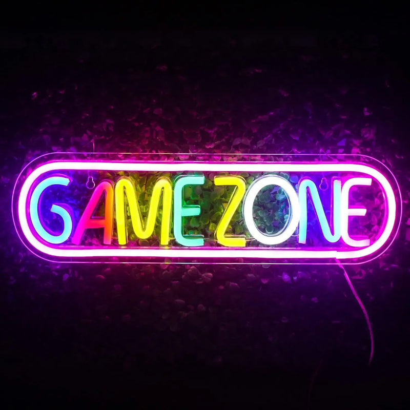 Placa Neon "Game Area" – Letreiro Decorativo para Quarto Gamer, Bar, Sala de Jogos e Presentes