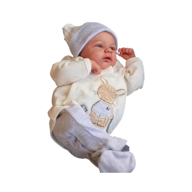 Boneca Reborn Realista 43cm – Corpo em Tecido e Membros em Silicone Vinyl – Pintura 3D com Veias Visíveis