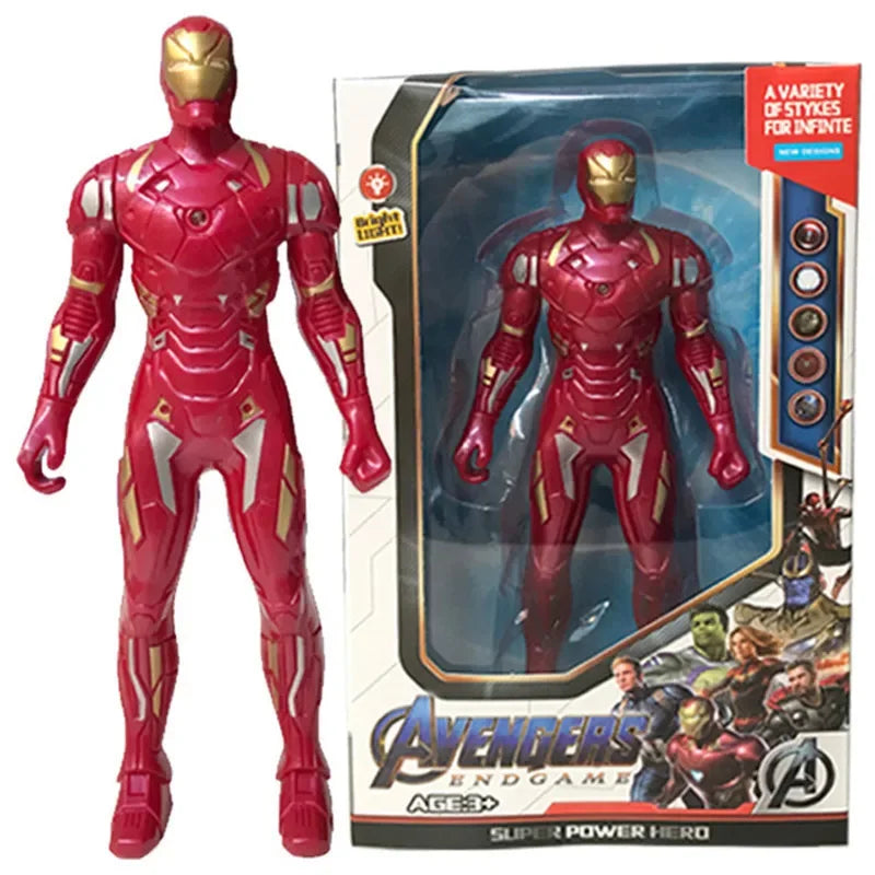 Boneco Articulado 17cm Marvel com Luz – Heróis: Capitão, Homem de Ferro e Aranha | Brinquedo Infantil e Colecionável