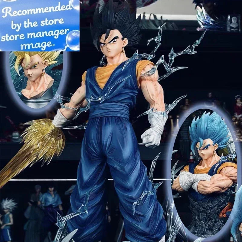 Dragon Ball Z Vegito Super Saiyan Blue / Gogeta Figura Anime 32CM – 3 Cabeças PVC Colecionável