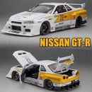 Modelo de Carro Esportivo 1/24 em Liga – Wide Body com Luzes e Som de Motor