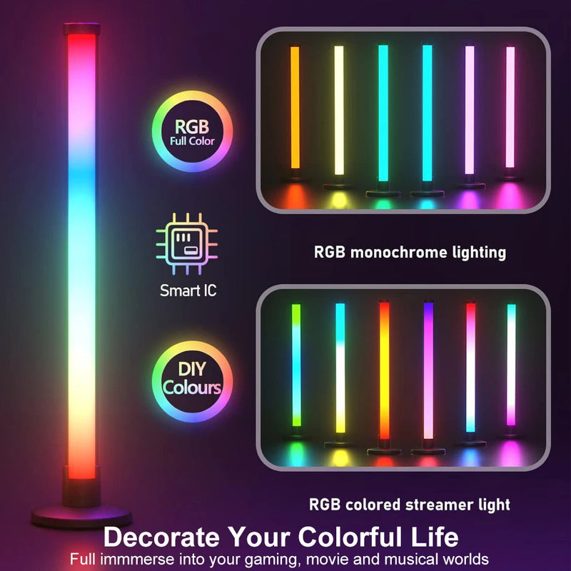 Kit 1 ou 2 Barras de Luz LED RGB para TV – Sincroniza com Música, Controle por App, Remoto ou Botão | Ideal para TV, PC e Setup Gamer