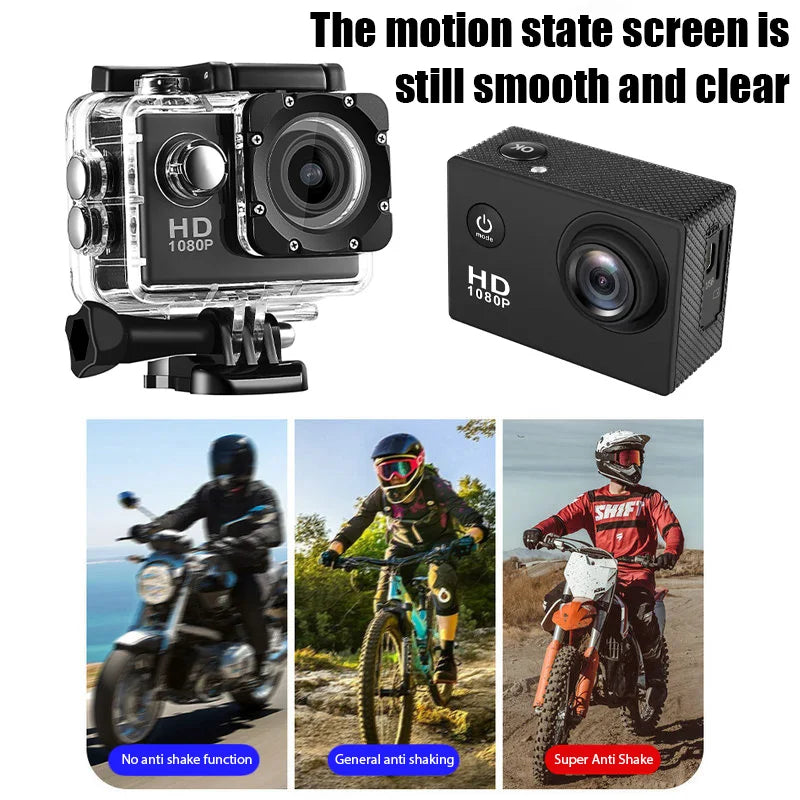 Câmera de Ação 4K Ultra HD com Case à Prova d’Água – Gravação em Vídeo, Tela 2.0", 3MP, Bateria 900mAh, Ideal para Esportes e Aventuras ao Ar Livre