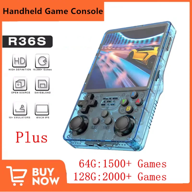 Console Retrô R36Plus – Tela 4.0" IPS, Linux OS, WiFi, Suporte 10+ Emuladores, Portátil para Jogos Clássicos